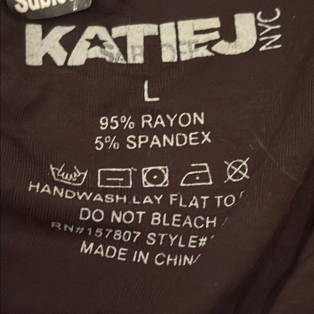Katie J NYC Girls Black Strapless Top Size L